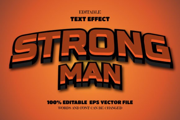Download Strong Man Text, Editable Font Effect - Editable Collection