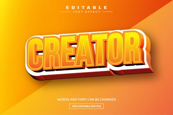 Download Creator 3D Editable Text Effect - Editable Collection