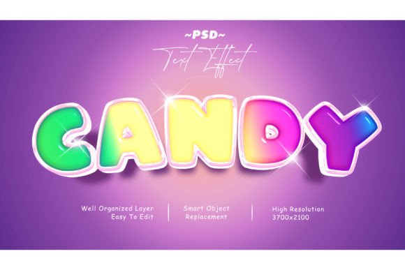 Download Colorful Candy PSD Editable Text Effect - Editable Collection