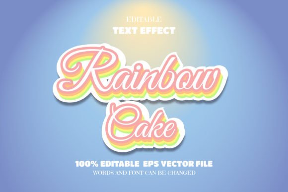 Download Rainbow Cake Text, Editable Font Effect - Editable Collection