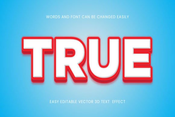 Download True 3d Text Vector Editable Style - Editable Collection
