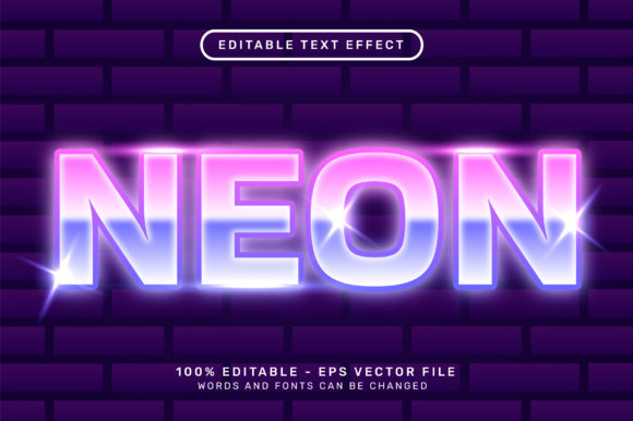 Download Neon Light Color Editable 3d Text Effect - Editable Collection