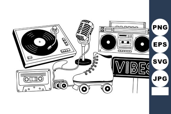 Download Retro Music and Entertainment Elements W - Entertainment Collection