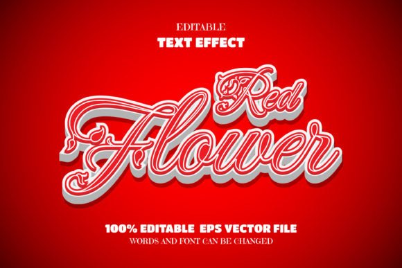 Download Red FlowerText, Editable Font Effect - Editable Collection