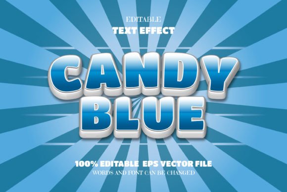 Download Candy Blue Text, Editable Font Effect - Editable Collection