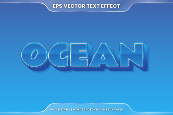 Download Ocean Word, Text Effect Editable Style - Editable Collection