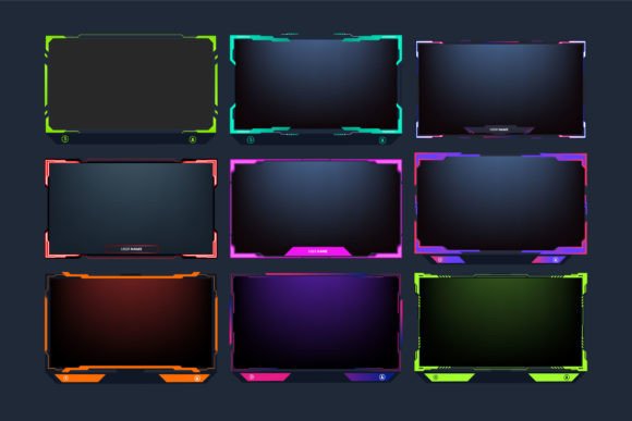 Download Live Stream Overlay Template Set Vector - Stream overlay Collection