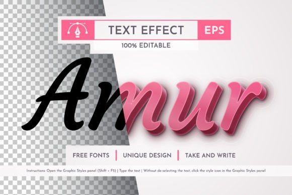 Download Amur Editable Text Effect, Graphic Style - Editable Collection