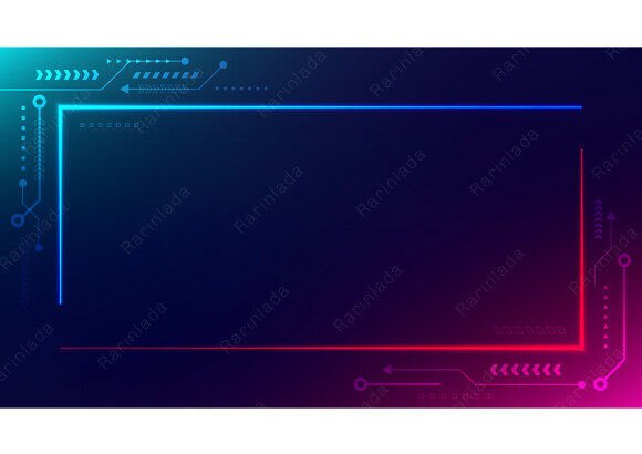 Download Futuristic Tech Cyber Tech Neon Border - Futuristic Collection