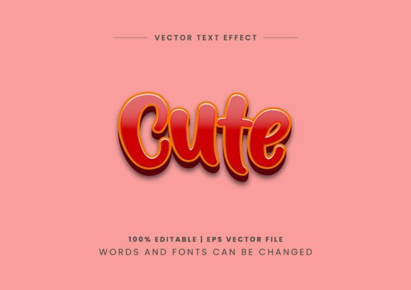 Download Cute 3d Text Effect Editable Design - Editable Collection