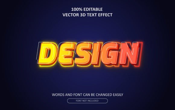 Download Editable Design Vector 3D Text Effect - Editable Collection