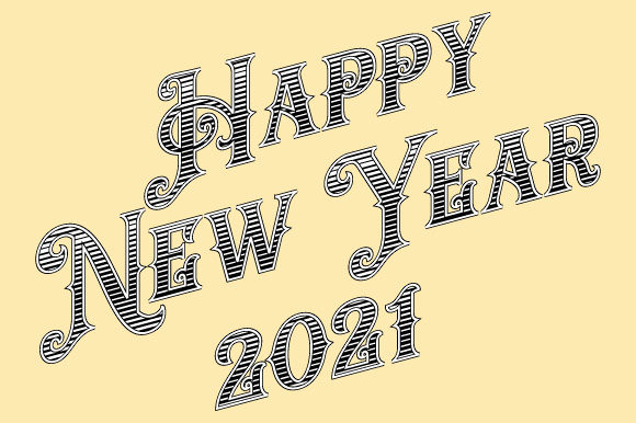 Download Happy New Year 2021 Retro Vintage Vector - Premium Resources