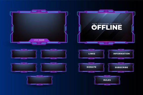 Download Online Gaming Stream Overlay Vector - Stream overlay Collection