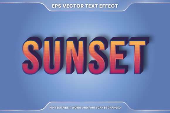 Download Sunset Word, Text Effect Editable Style - Editable Collection