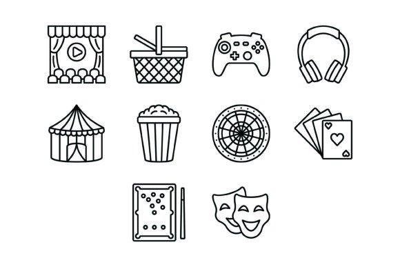 Download 10 Entertainment Outline Icons Bundle - Entertainment Collection