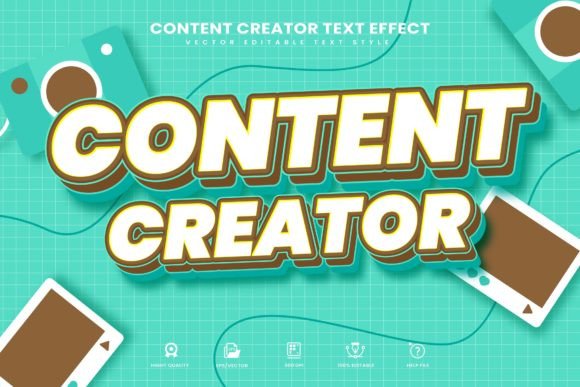 Download Content Creator Editable Text Effect - Editable Collection