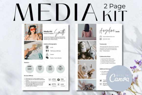 Download Professional 2-Page Media Kit Template - Media Collection