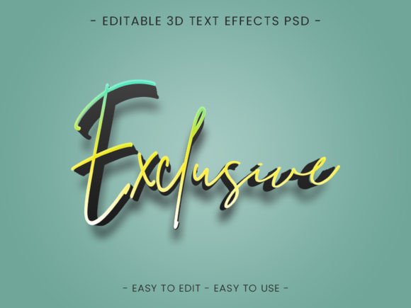 Download Exclusive 3d Text Effect Editable Style - Editable Collection