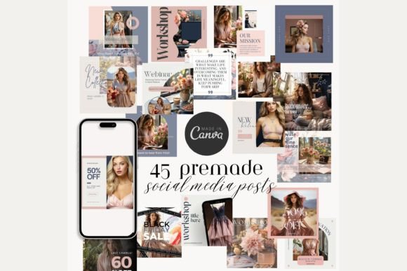 Download Feminine Elegance Social Media Post Kit - Media Collection