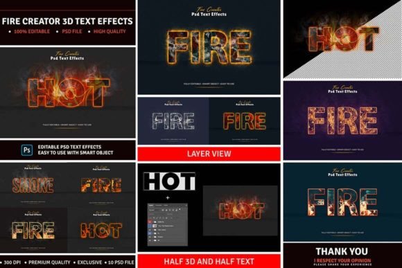 Download Editable Fire Text Effects - Editable Collection