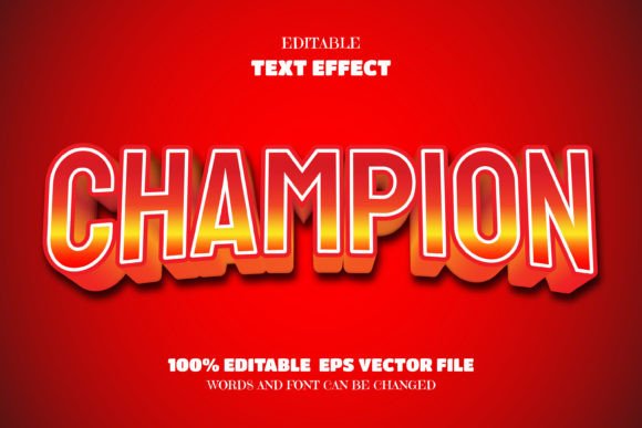 Download Champion Text, Editable Font Effect - Editable Collection