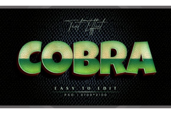 Download Cobra Skin Style 3D Text Effect Editable - Editable Collection