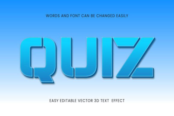 Download Quiz- 3d Text Editable Style - Editable Collection