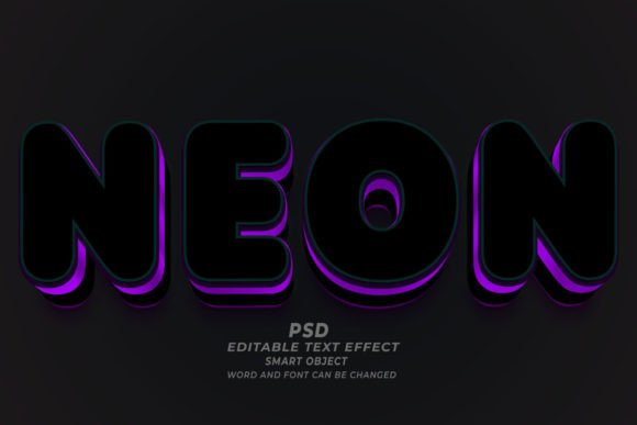 Download Neon PSD 3D Editable Text Effect - Editable Collection