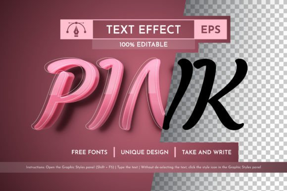 Download Pink Editable Text Effect, Graphic Style - Editable Collection