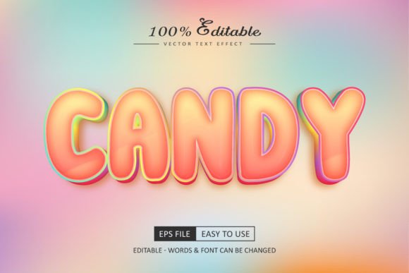 Download Candy Text Effect Editable Style with Be - Editable Collection